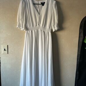 Mid Length White DKNY Dress